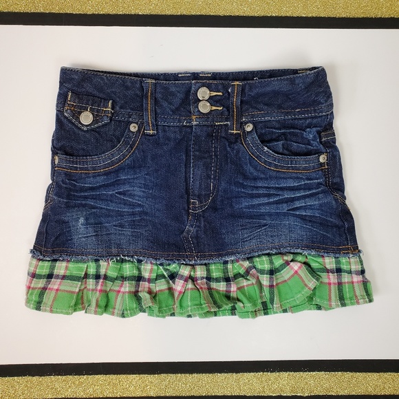 Justice Other - Girls Justice Jean Skort with Plaid Ruffle, 8R